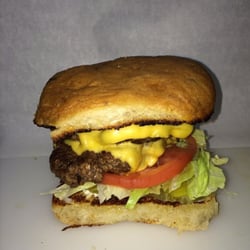 Chuckwagon - Bacon cheese burger on jalapeno bun yum!