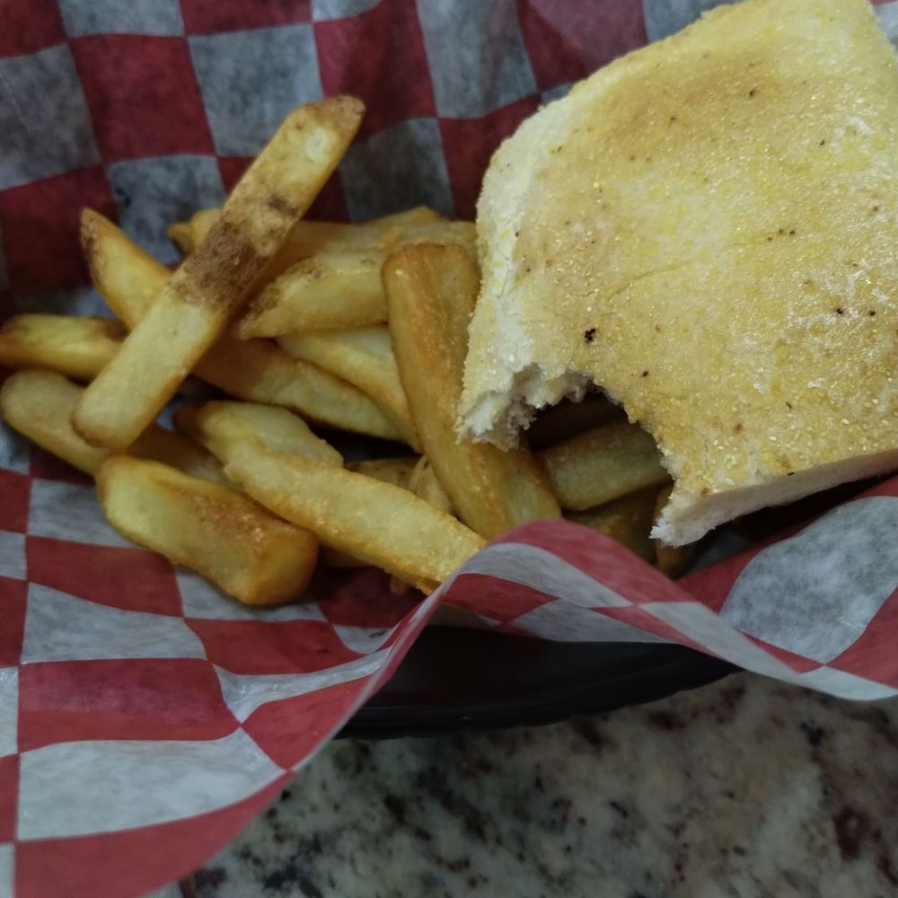 Fries and garlic bread Fries and garlic bread