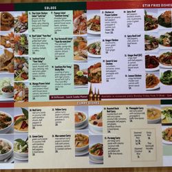Thai Corner Restaurant - Menu page 1 of 2 as of May 2025.