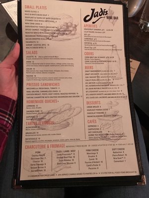 Menu photo 5 Jadis New York, NY
