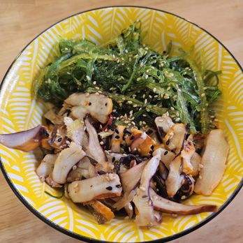 Miso Teriyaki House - "Ocean Salad." Half seaweed salad and half Calamari Salad. I swear that SS and I made this up at the old location as our first course. - Japanese Near Me - Johnson City, Tennessee Miso Teriyaki House - "Ocean Salad." Half seaweed salad and half Calamari Salad. I swear that SS and I made this up at the old location as our first course. - Japanese Near Me - Johnson City, Tennessee