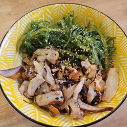 Miso Teriyaki House - "Ocean Salad." Half seaweed salad and half Calamari Salad. I swear that SS and I made this up at the old location as our first course.
