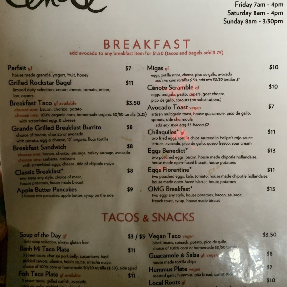 Cenote - Menu - Coffee & Tea Near Me - Austin, Texas Cenote - Menu - Coffee & Tea Near Me - Austin, Texas