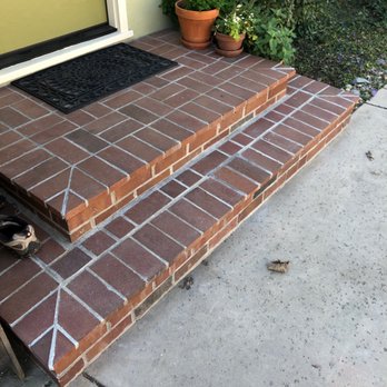 Nick Lambdin Masonry - Side steps. Brick layered over existing concrete step. - Masonry/Concrete Near Me Nick Lambdin Masonry - Side steps. Brick layered over existing concrete step. - Masonry/Concrete Near Me
