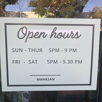 Mahasan - Hours of operation - Thai Near Me - San Mateo, California Mahasan - Hours of operation - Thai Near Me - San Mateo, California