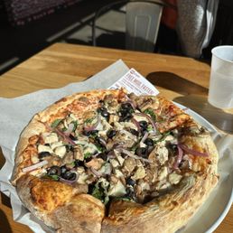 Mega dough with as much topping as you please Mega dough with as much topping as you please