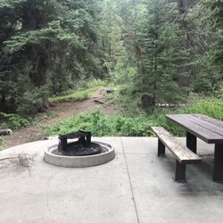 Granite Flat Campground - Site 64, view of hiking trail behind site