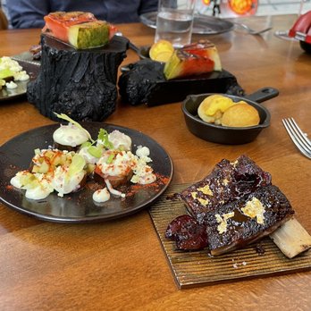 Merchant Roots - Bbq rib, cornbread, potato salad, and grilled watermelon - New American Near Me - San Francisco, California Merchant Roots - Bbq rib, cornbread, potato salad, and grilled watermelon - New American Near Me - San Francisco, California