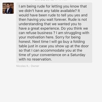 Partage - Manager send me a private message of sarcasm. This is very unfortunate and disappointing. - French Near Me - Las Vegas, Nevada Partage - Manager send me a private message of sarcasm. This is very unfortunate and disappointing. - French Near Me - Las Vegas, Nevada