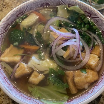 Pho Ben - Heights - Vegetable tofu with chicken broth. Very tasty. - Vietnamese Near Me - Houston, Texas