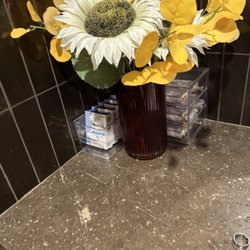 The women's bathroom had sanitary supplies available. Such a thoughtful touch!