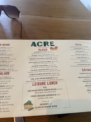 Menu photo 1 Acre Oakland, CA