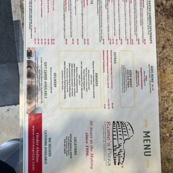 Rome's Pizza - Menu 1 - Pizza Near Me - San Antonio, Texas Rome's Pizza - Menu 1 - Pizza Near Me - San Antonio, Texas