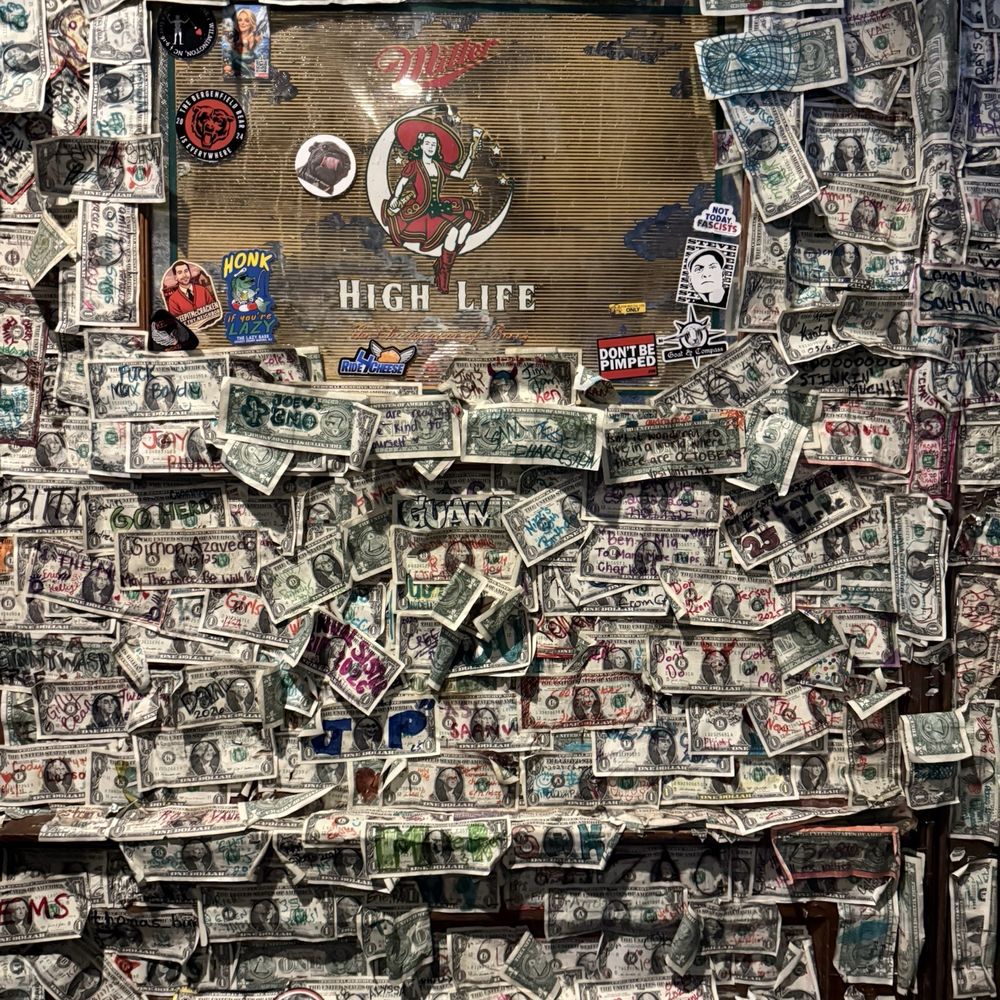 The Griffon - One of the numerous walls with dollar bills on them. - Pubs Near Me - Charleston, South Carolina
