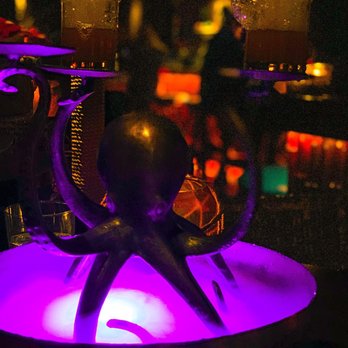 Three Dots and A Dash - Octopus shots!!! $10 a shot with bubbles that have alcohol! They still give presentation with two shots! - Asian Fusion Near Me - Chicago, Illinois