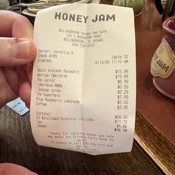 Honey-Jam Cafe - The cost - Cafes Near Me - Bolingbrook, Illinois