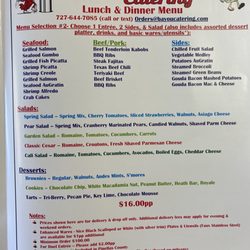 Bayou Market and Cafe - Catering menu