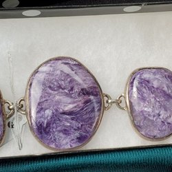 Anderson's Corner - Charoite (Russian) bracelet with Charoite & amethyst pendant ... one person done for Christmas