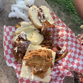 Slyderz Grill - New piece of chicken unmelted cheese one piece of bacon. - Food Trucks Near Me - Chico, California Slyderz Grill - New piece of chicken unmelted cheese one piece of bacon. - Food Trucks Near Me - Chico, California