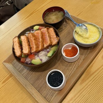 Tendon Kohaku - salmon katsu - Japanese Near Me - Bellevue, Washington Tendon Kohaku - salmon katsu - Japanese Near Me - Bellevue, Washington