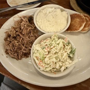 Puckett's Restaurant - BBQ Pulled Pork with grits and Cole Slaw - Southern Near Me - Nashville, Tennessee Puckett's Restaurant - BBQ Pulled Pork with grits and Cole Slaw - Southern Near Me - Nashville, Tennessee