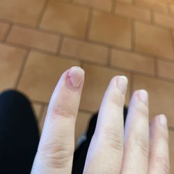 CoCo Nail Spa - Tore my natural nail (bleeding), glued it down, and left the rest of the acrylic.