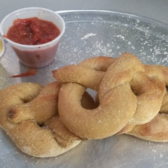 Mellow Mushroom Carmel - Fresh baked butter and kosher salt pizza dough pretzels with marinara sauce and mustard. - Pizza Near Me - Carmel, Indiana Mellow Mushroom Carmel - Fresh baked butter and kosher salt pizza dough pretzels with marinara sauce and mustard. - Pizza Near Me - Carmel, Indiana