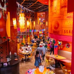 Our main dining room decorated for our favorite event of the year - Fiesta in downtown San Antonio!