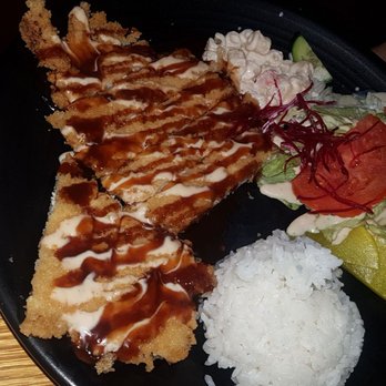 Malado Sushi - Chicken katsu comes with rice salad and miso soup. Yummy! - Japanese Near Me - Toronto, Ontario