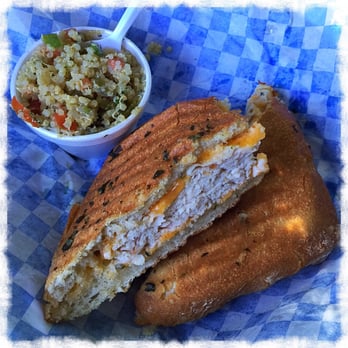 The Chicken and Cheddar Aoli Panini is soooo good! Upgrade to the Quinoa salad. Don't ask, just do it!