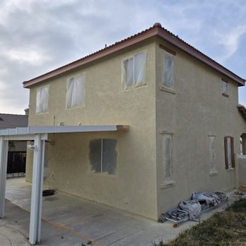 Amore Painting - During the painting process, they took care to cover the windows, fix stucco cracks and imperfections - Painters Near Me - Riverside, California