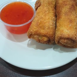 Veggie egg rolls. Fried, but not greasy. A great way to start a meal. Veggie egg rolls. Fried, but not greasy. A great way to start a meal.