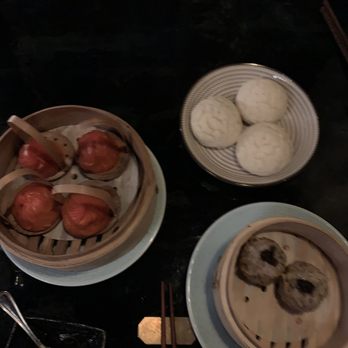 Mott 32 - Dumplings, baked bao, and shui mai with black truffle on top - Chinese Near Me - Las Vegas, Nevada
