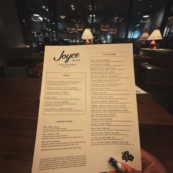 Joyce - Dinner menu - Southern Near Me - Los Angeles, California