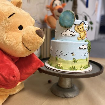 J's Bakery and Cafe - Side view of 2 tier cake with cookie balloon - Bakeries Near Me - Pensacola, Florida