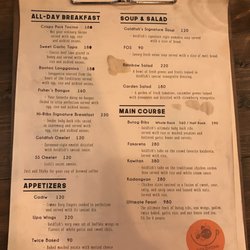 Goldfish Brew & Brew - Menu Page 1 of 3