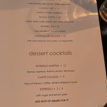 Bocca - Dessert menu - Italian Near Me - Indianapolis, Indiana Bocca - Dessert menu - Italian Near Me - Indianapolis, Indiana
