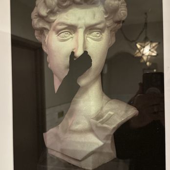 Ammatoli - Restroom art. Michelangelo's David? - Mediterranean Near Me - Long Beach, California