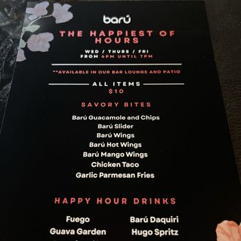 Baru - Happy Hour Menu - Cocktail Bars Near Me - Detroit, Michigan Baru - Happy Hour Menu - Cocktail Bars Near Me - Detroit, Michigan