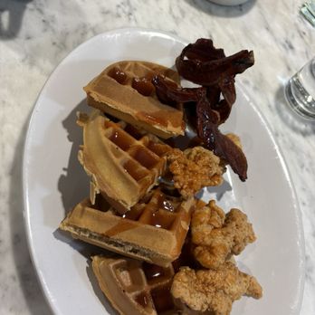 The Millhouse - Chicken and waffles with the side of bacon - Coffee & Tea Near Me - Pittsburgh, Pennsylvania The Millhouse - Chicken and waffles with the side of bacon - Coffee & Tea Near Me - Pittsburgh, Pennsylvania