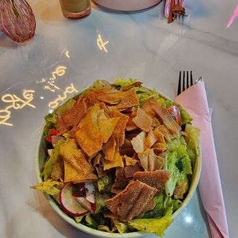 Spirit Made Cakes - Lebanese Fattoush Salad. Really good , fresh ingredients, a little different than I've had before but enjoyed it - Custom Cakes Near Me - Clovis , California Spirit Made Cakes - Lebanese Fattoush Salad. Really good , fresh ingredients, a little different than I've had before but enjoyed it - Custom Cakes Near Me - Clovis , California