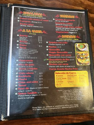 Menu photo 2 Fiesta Mexicana Reno, NV