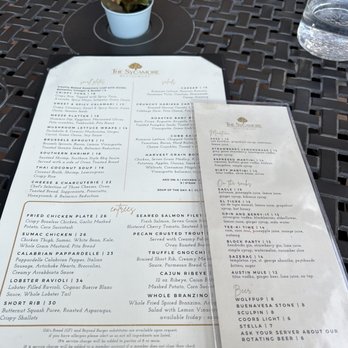 The Sycamore - Menu - American Near Me - Glendale, California