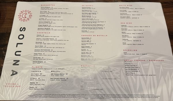 Menu photo 2 Soluna Cocina + Tequila Bar Elkridge, MD Menu photo 2 Soluna Cocina + Tequila Bar Elkridge, MD