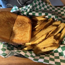 Toasties....ham & cheese with generous amount of  chips.