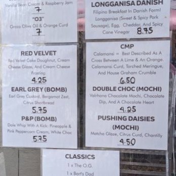 DREAM Doughnuts - Menu 3/4/2023 - Donuts Near Me - San Francisco, California