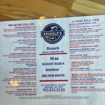 Spindle's Filling Station - Sunday menu - American Near Me - Wilmington, North Carolina Spindle's Filling Station - Sunday menu - American Near Me - Wilmington, North Carolina