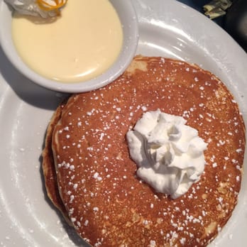 Moke's Bread & Breakfast - Short Stack Lilikoi Pancakes, sauce on the side $7.95 - Breakfast & Brunch Near Me - Kailua, Hawaii