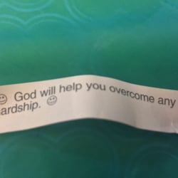 Yum's Express - Tonight's fortune cookie message :)