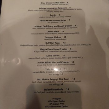 Three Muses - Menu, smaller portions. Tapas style. - Jazz & Blues Near Me - New Orleans, Louisiana Three Muses - Menu, smaller portions. Tapas style. - Jazz & Blues Near Me - New Orleans, Louisiana